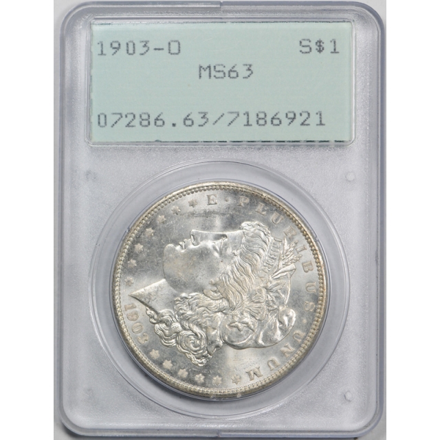 1903 O $1 Morgan Dollar PCGS MS 63 Uncirculated New Orleans Mint Rattler Holder OGH