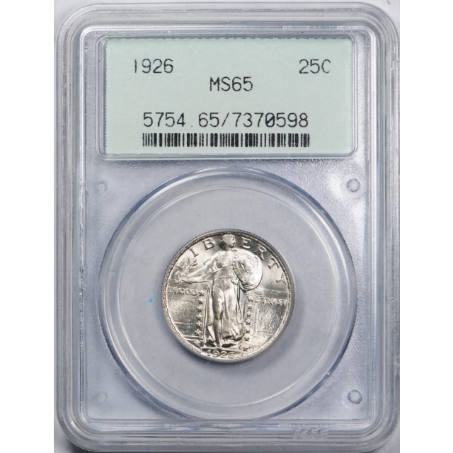 1926 25C Standing Liberty Quarter PCGS MS 65 Uncirculated OGH Undergraded 