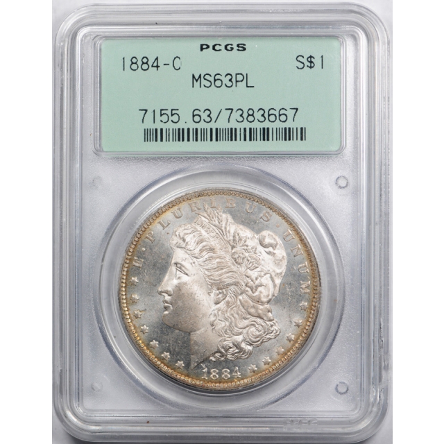 1884 O $1 Morgan Dollar PCGS MS 63 PL Proof Like OGH Undergraded Cert#67