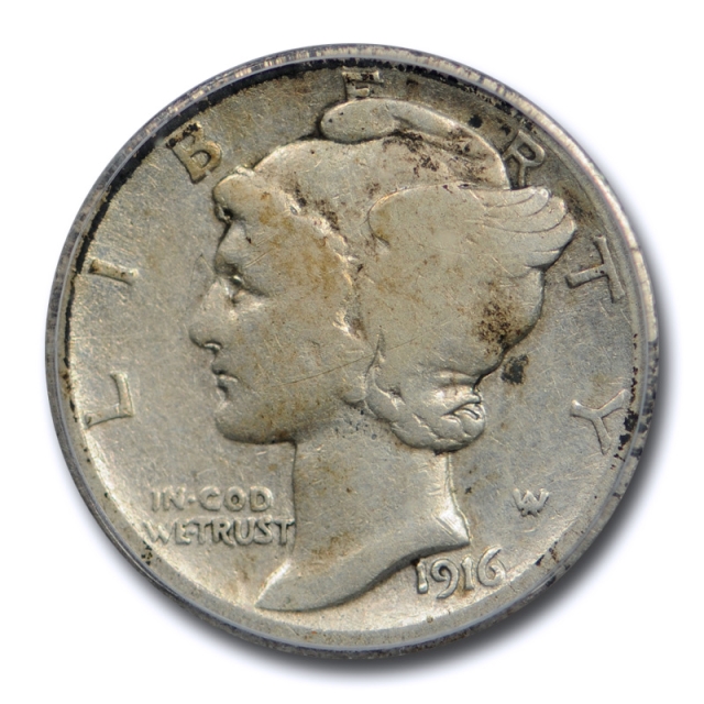 1916 D 10C Mercury Dime ICG VG 8 Very Good Denver Mint Key Date Tough Coin !
