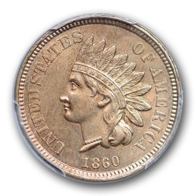 1860 1C Indian Head Cent Pointed Bust PCGS MS 63 Uncirculated Sharp ! 
