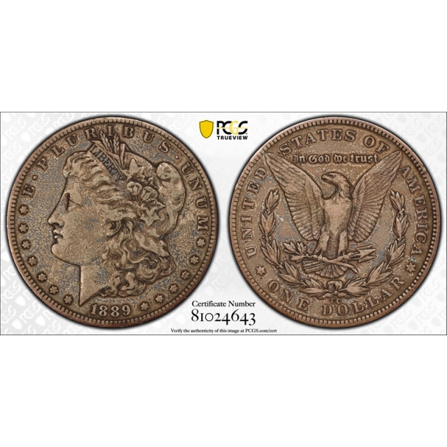 1889 CC $1 Morgan Dollar PCGS VF 25 Very Fine to Extra Fine Key Date Looks Nicer !