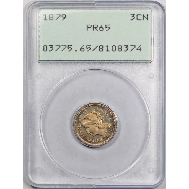 1879 3CN Proof Three Cent Nickel PCGS PR 65 Low Mintage Old Rattler Holder !