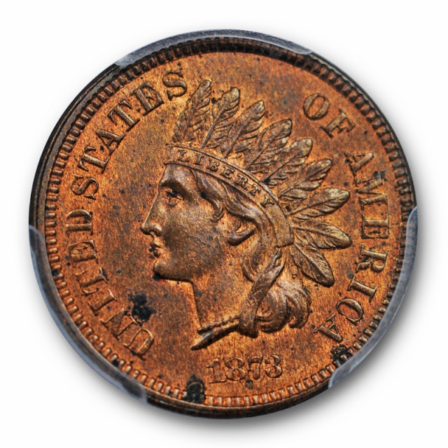 1873 1C Closed 3 Indian Head Cent PCGS MS 63 RB Uncirculated Red Brown 