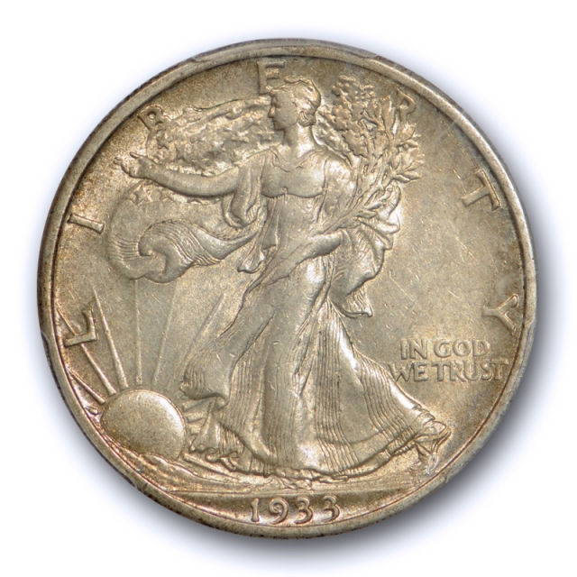 1933 S 50C Walking Liberty Half Dollar PCGS AU 53 About Uncirculated Better Date Toned