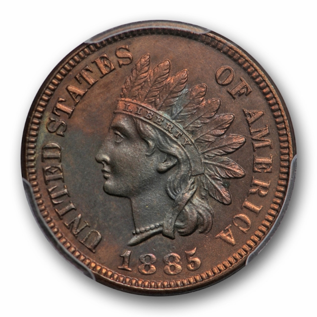 1885 1C Indian Head Cent PCGS PR 63 RB Proof Red Brown Low Mintage