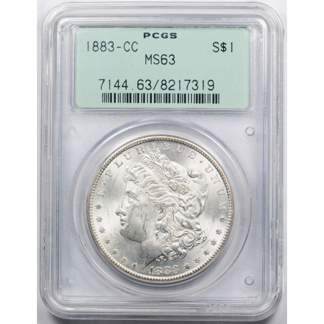 1883 CC $1 Morgan Dollar PCGS MS 63 Uncirculated Carson City Mint OGH