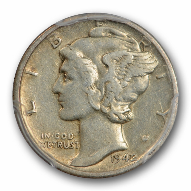1942/1 10C Mercury Dime PCGS XF 40 Extra Fine 1942/41 Key Variety Coin Sharp ! 