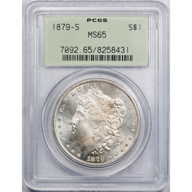 1879 S $1 Morgan Dollar PCGS MS 65 Uncirculated OGH Old Holder Lustrous