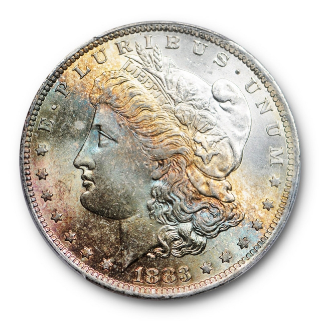 1883 O $1 Morgan Dollar PCGS MS 65 Uncirculated Light Green / Blue Toned ! 