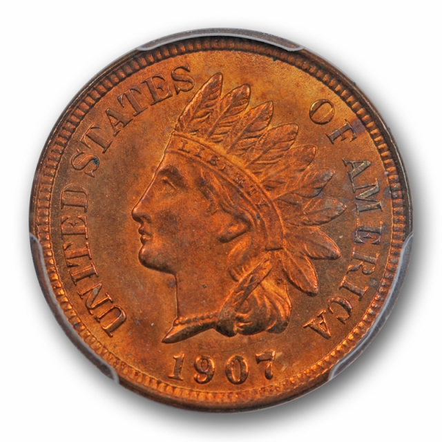 1907 1C Indian Head Cent PCGS MS 64 RB Uncirculated Red Brown US Type Coin
