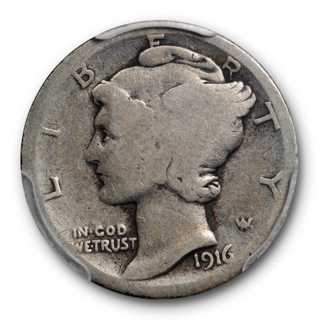 1916 D 10C Mercury Dime PCGS AG 3 About Good Key Date US Coin
