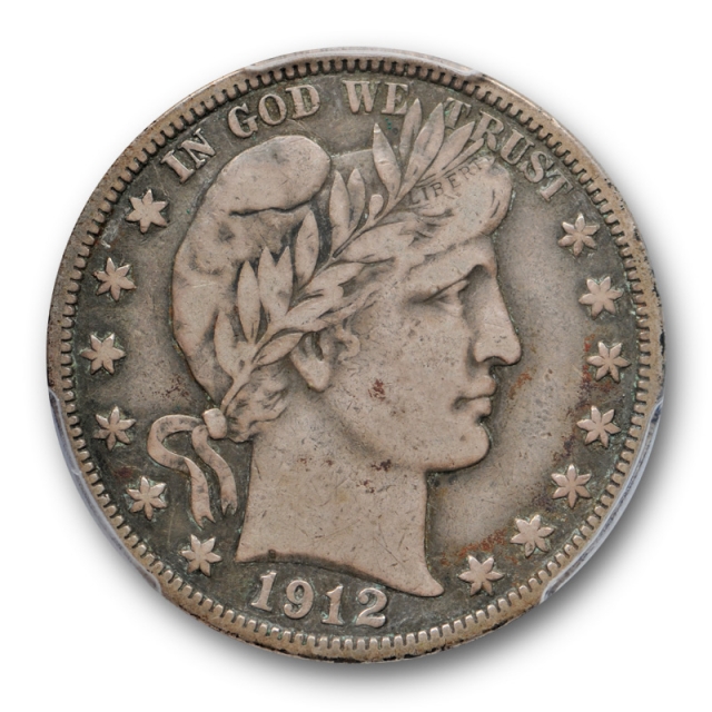 1912 S 50C Barber Half Dollar PCGS VF 20 Very Fine San Francisco Mint Toned
