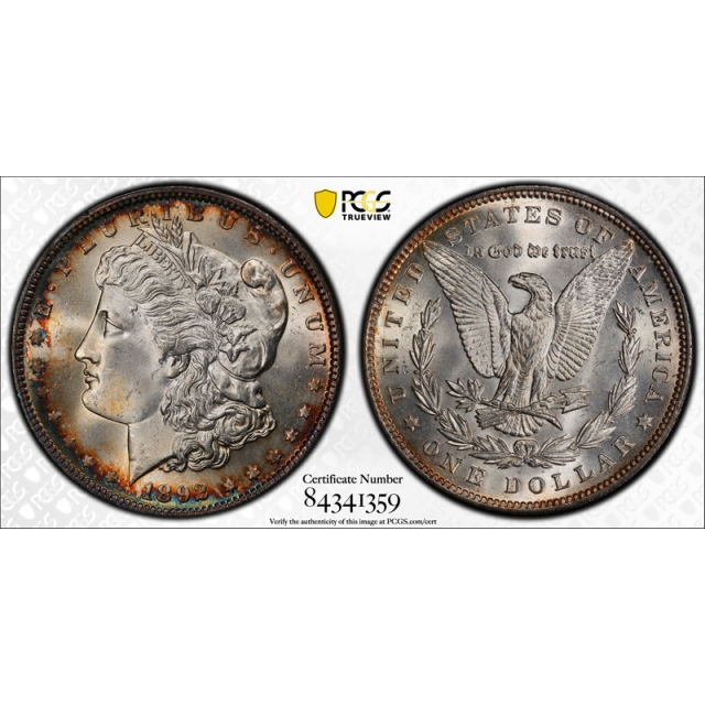 1892 $1 Morgan Dollar PCGS MS 64 Uncirculated Better Date Toned Cert#1359
