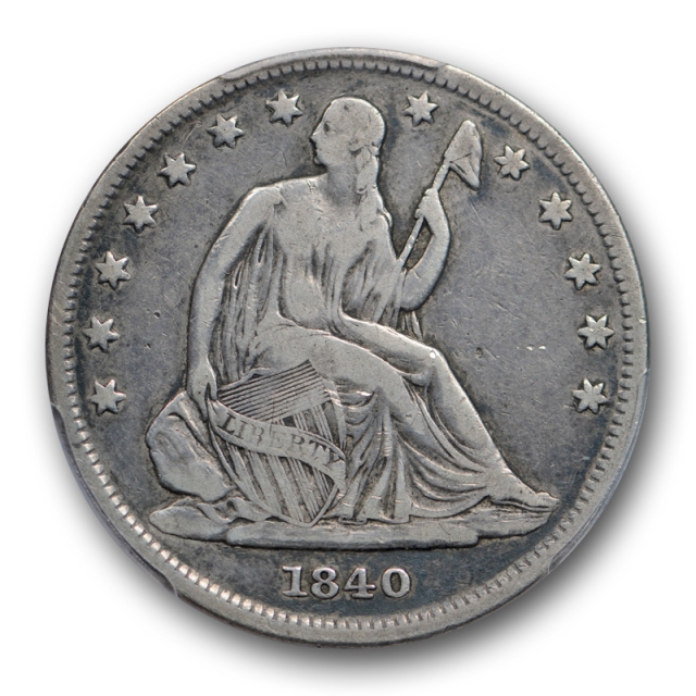 1840 50C Reverse of 1839 Seated Liberty Half Dollar PCGS VF 20 Very Fine 