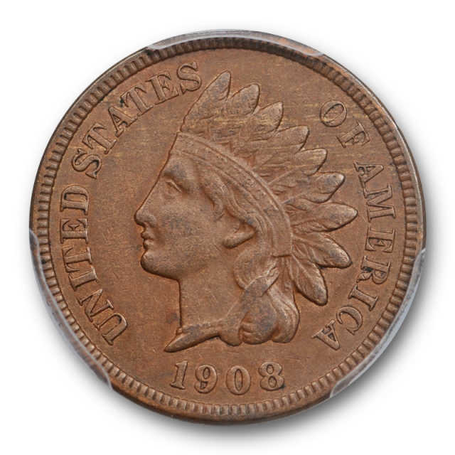 1908 S 1C Indian Head Cent PCGS AU 50 About Uncirculated Key Date San Francisco Cert#007
