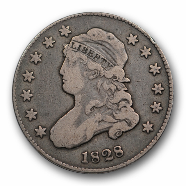 1828 25C Capped Bust Quarter Very Fine VF Original Toned Large Size US Type