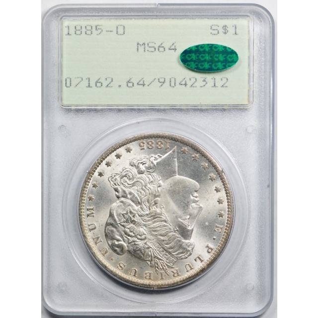 1885 O $1 Morgan Dollar PCGS MS 64 CAC Approved Rattler Cert2312