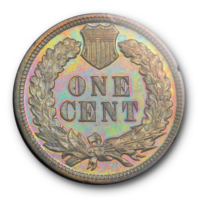 1891 1C Proof Indian Head Cent PCGS PR 64 RB Rattler Holder Toned ! 