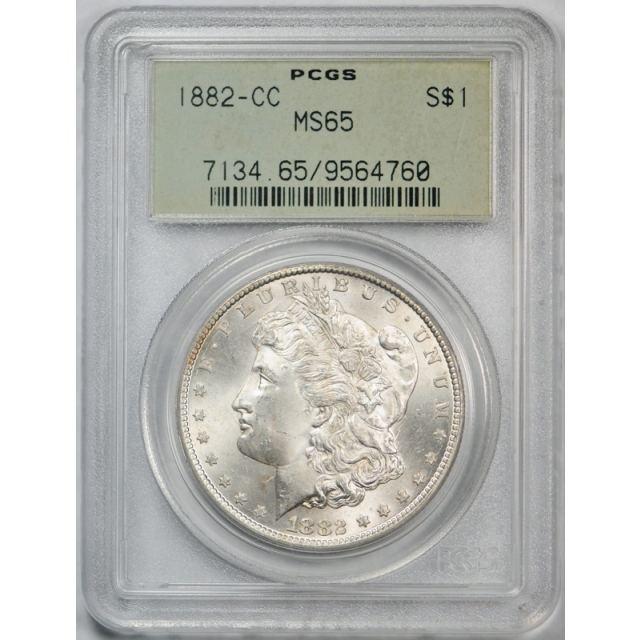 1882 CC $1 Morgan Dollar PCGS MS 65 Uncirculated Carson City OGH Old Holder !