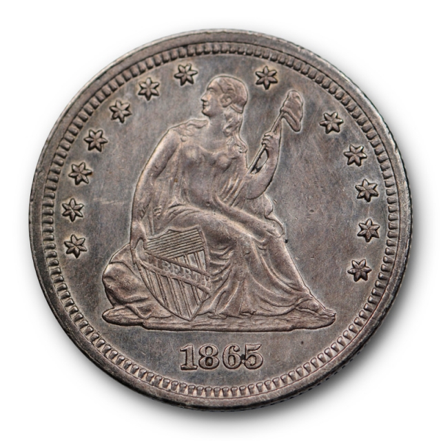 1865 25C Seated Liberty Quarter Extra Fine XF X.F Philadelphia Mint Better Date 
