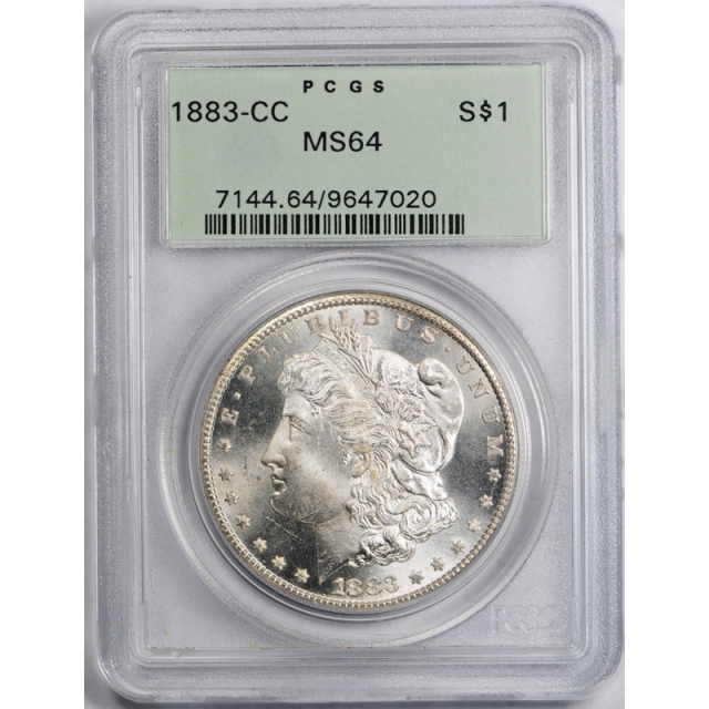 1883 CC $1 Morgan Dollar PCGS MS 64 Uncirculated Carson City Mint OGH 