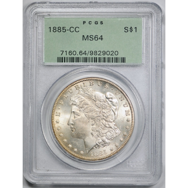 1885 CC $1 Morgan Dollar PCGS MS 64 Uncirculated Carson City Mint OGH Old Holder