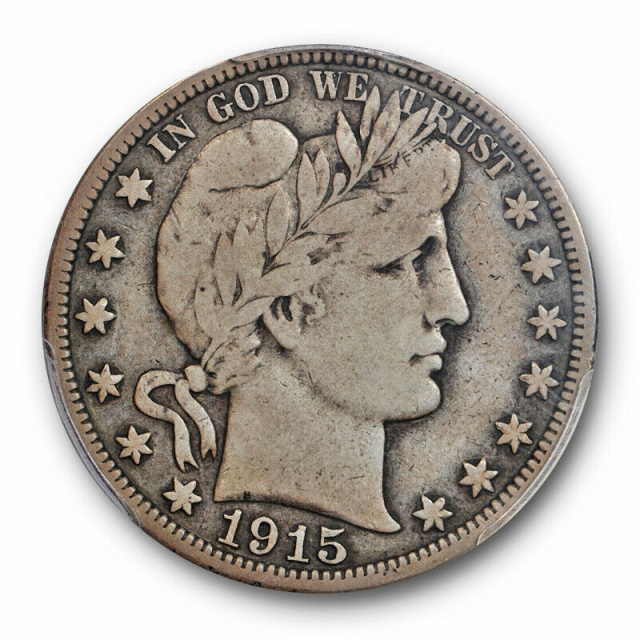 1915 50C Barber Half Dollar PCGS F 15 Fine to Very Fine Key Date P Mint 