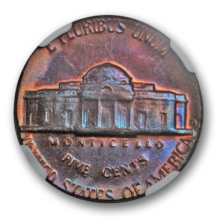 1964 D 5C Jefferson Nickel NGC MS 64 RB Uncirculated Nickel Struck