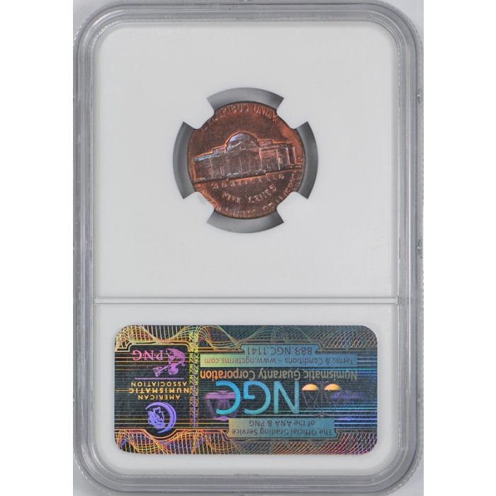 1964 D 5C Jefferson Nickel NGC MS 64 RB Uncirculated Nickel Struck