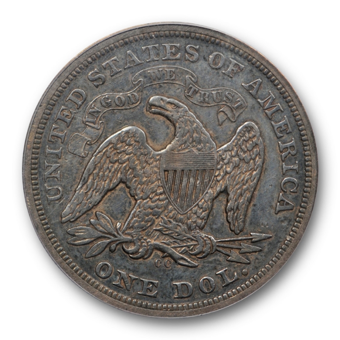 1870 CC $1 Seated Liberty Dollar PCGS VF 35 Very Fine to Extra